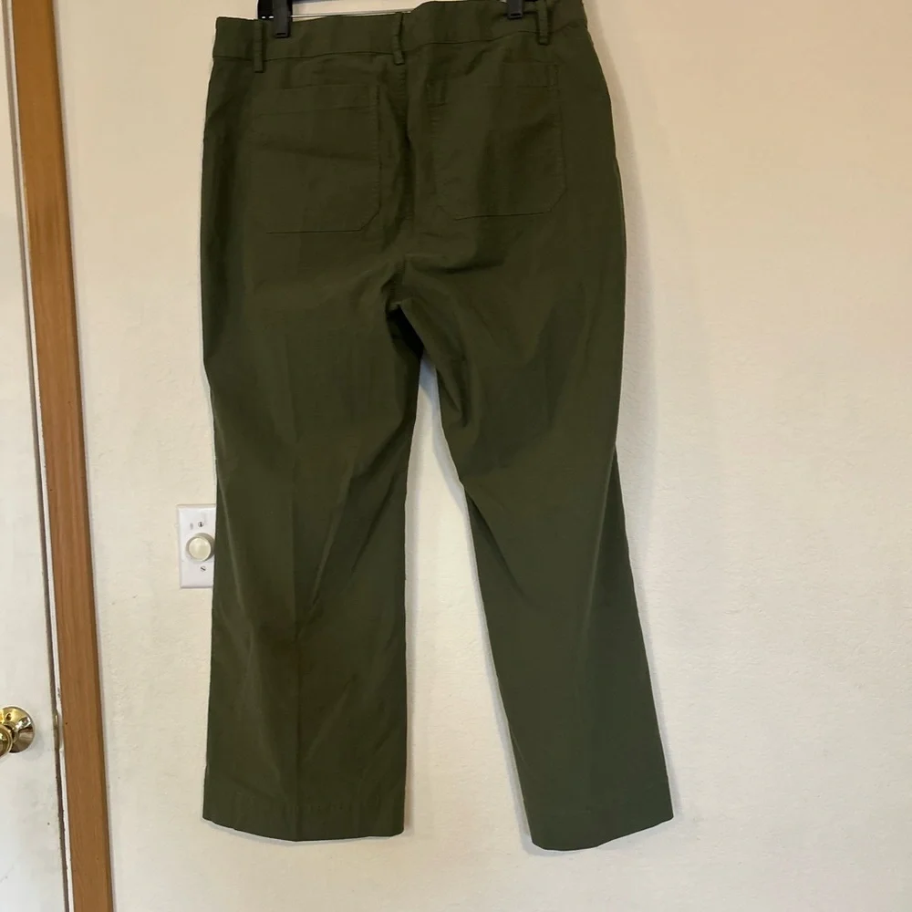 J.Crew Tall camp-pocket wide-leg pant Olive Green Size 34P